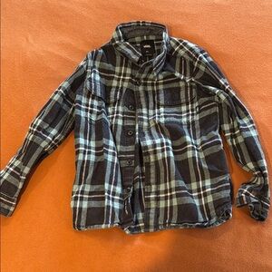 Vans Blue and Black Plaid Kids Shirt